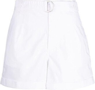 Belted Cotton Mini Shorts