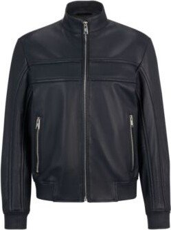 Porsche x nappa-leather jacket with embossed logo