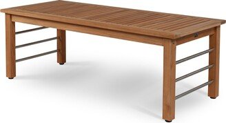 Curated Maison Leon Rectangular Teak Outdoor Coffee Table - 21.25 x 16.5 x 48