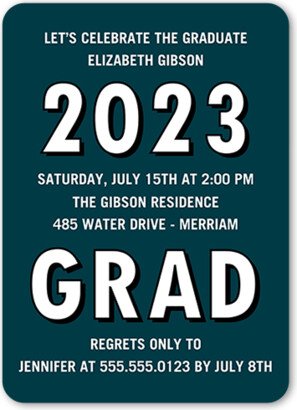 Graduation Invitations: Bravely Ahead Graduation Invitation, Blue, 5X7, Matte, Signature Smooth Cardstock, Rounded