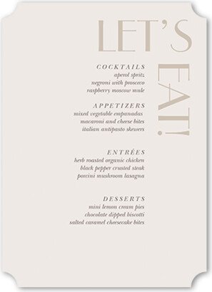 Wedding Menu Cards: Enchanted Event Wedding Menu, Gray, 5X7 Flat Menu, Pearl Shimmer Cardstock, Ticket