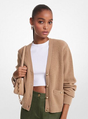 Ribbed Wool Blend Cardigan