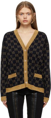 Navy GG Cotton Lamé Cardigan