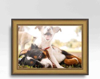 CustomPictureFrames.com 11x8 Frame Gold Real Wood Picture Frame Width 2 inches | Interior