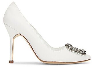 Leather Hangisi 105 Heel in White