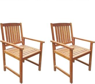 Patio Chairs 2 pcs Solid Acacia Wood Brown