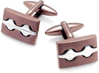 Sutton by Men's Two-Tone Decorative Cuff Links