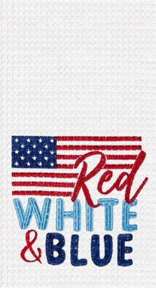 Red White & Blue Flag 4th of July Cotton Kitchen Towel