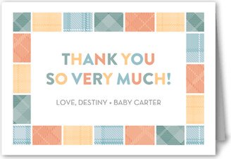 Thank You Cards: Blocky Tile Thank You Card, White, 3X5, Matte, Folded Smooth Cardstock