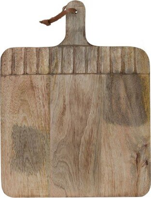 Wide Rectangle Hand Carved Wood Serving Cutting Board