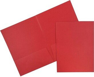 JAM Paper & Envelope JAM Paper Two-Pocket Textured Linen Business Folders Red 386LRED