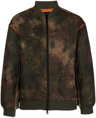 Camouflage-Print Zipped Coat