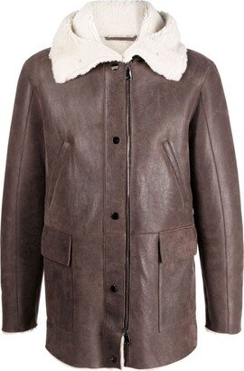 Long-Sleeve Sheepskin Coat