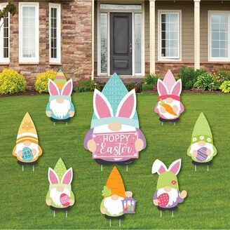 Big Dot Of Happiness Easter Gnomes - Outdoor Lawn Decor - Spring Bunny Party Yard Signs - Set of 8