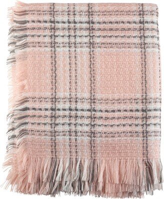 Saro Lifestyle Fringe Hem Plaid Throw