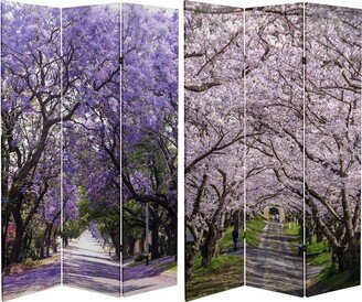 Handmade 6' Double Sided Lavender Road Canvas Room Divider