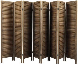 Aoolive Wood 8 Panel Screen Folding Louvered Room Divider Privacy Screen