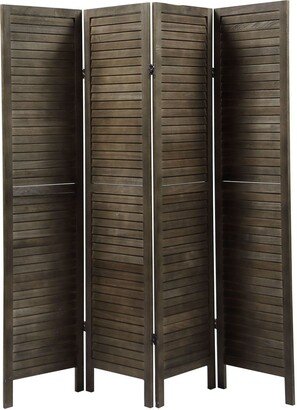 Siavonce Sycamore wood 4 Panel Screen Folding Louvered Room Divider