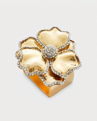 Nomi K Swarovski® Crystal Flower Napkin Ring, Set of Four, Golden