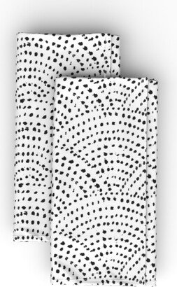 Cloth Napkins: Ink Dot Scales Cloth Napkin, Longleaf Sateen Grand, White