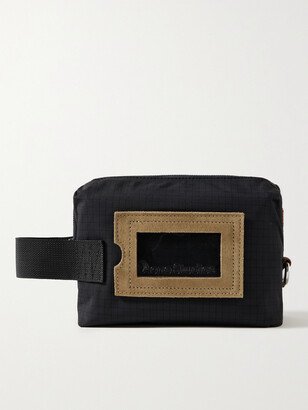 Suede-Trimmed Nylon-Ripstop Wash Bag