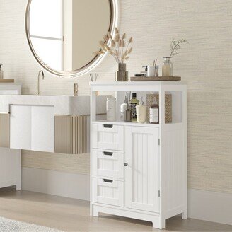 3-drawer Single Door Bathroom Storage Cabinet - 23.62