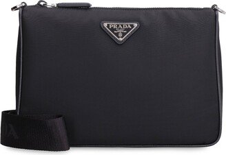 Logo Plaque Zipped Messenger Bag