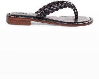Theo Braided Leather Thong Sandals