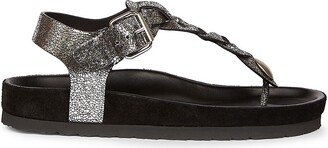 Brook Metallic Leather Thong Sandals