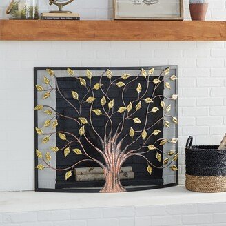 Studio 350 Iron Farmhouse Wood Fireplace Screen 33 x 39 x 7 - 33x39x7