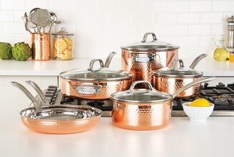 3-Ply Hammered Copper Clad 10-Pc. Cookware Set