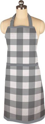 Gingham Check Print Apron Gray - MU Kitchen