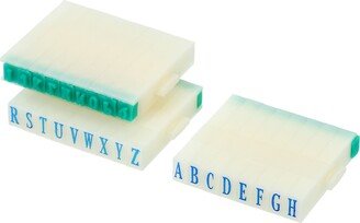 Unique Bargains Detachable Letter Stamp Plastic 26 Digits Font Size 5 Alphabet A-Z Set - Blue, Green, White