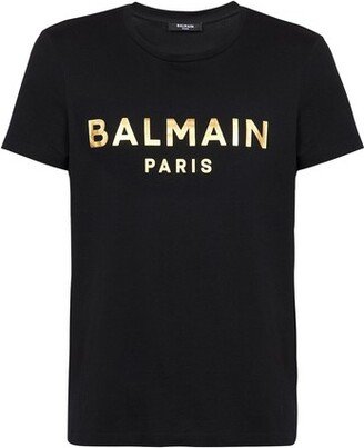 Eco-designed cotton T-shirt with Paris logo print-AA