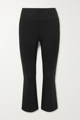 Cropped Stretch-ponte Flared Pants - Black