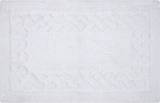 Knightsbridge Chain Bath Rug Cotton Non Skid Back - , White