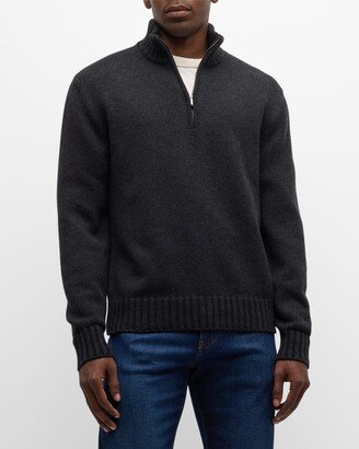 Men's Cashmere Mezzocollo Quarter-Zip Sweater