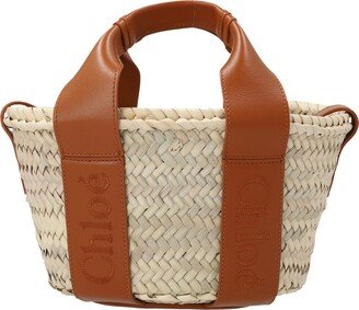 Raffia Leather Bucket Bag