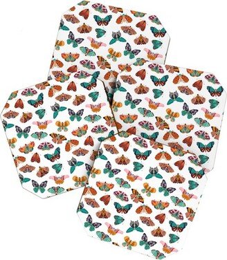 BlueLela Spring Butterflies Pattern 003 Set of 4 Coasters