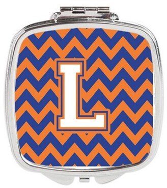 CJ1060-LSCM Letter L Chevron Blue & Orange No.3 Compact Mirror