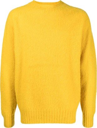 Suedehead crew-neck knitted sweater