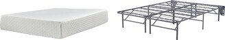 Chime 12 Inch Memory Foam Black/White 2-Piece Mattress Package