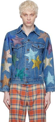 SSENSE Exclusive Blue Levi's Edition Rhinestone Star Capsule Jacket