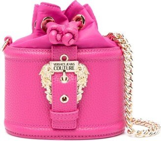 Logo-Engraved Decorative-Buckle Bucket Bag