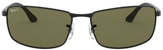 RB3498 Rectangular Frame Polarised Sunglasses