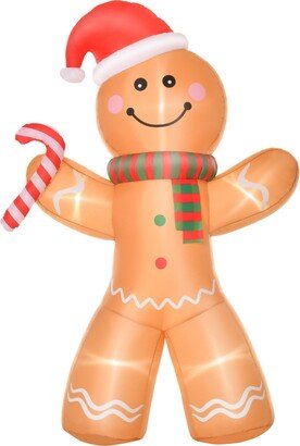 Homcom 8' Christmas Inflatable Gingerbread Man Outdoor Yard Decoration