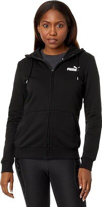 Essentials Small Logo Full Zip Hoodie Black) Women's Clothing