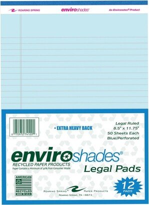 Enviroshades Legal Pads, 8-1/2 x 11 Inches, Blue, 50 Sheets, Pack of 12