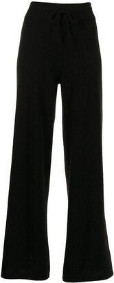 Wide-Leg Cashmere Track Trousers