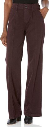 Women's Brooklyn w Waist Band Double Button Fly high Rise Wide Leg Seam Detail